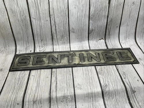Vintage Sentinel Embossed Metal Sign Industrial Man Cave Wall Decor Plaque 20"