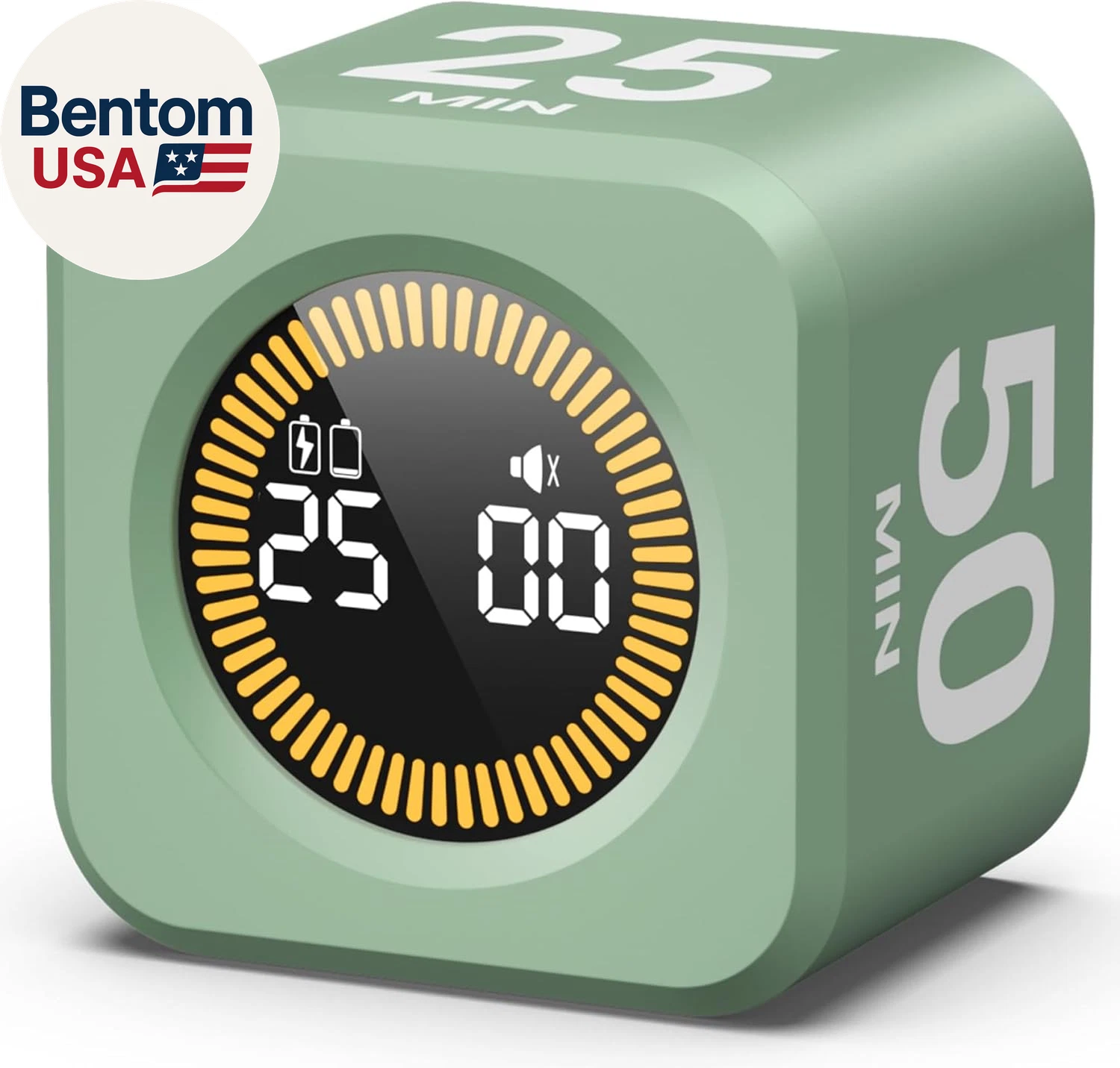 Pomodoro Cube Timer Productivity Visual Timer - 5/10/25/50 Min Rotating Countdow
