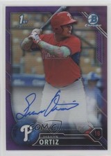 2016 Bowman Chrome Prospect Purple Refractor /250 Jhailyn Ortiz #CPA-JO Auto 2r7