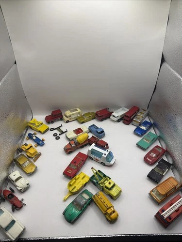 Vintage Pre 90s Toy Cars Lot Of 30 Husky Budgie Matchbox Lesney Metal