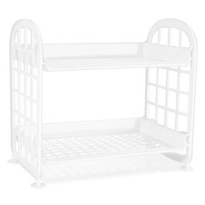 Desktop Rack Cosmetic Storage 2-Tier Multifunctional Plastic Shelf White