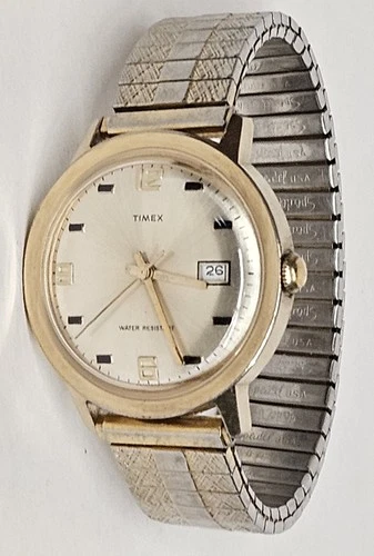 Vintage 1971 Timex Marlin 26560 2571 Mens Gold-Tone Watch Runs SHIPS FREE