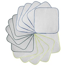 Lot de 15 gants de toilette en flanelle de coton bio - 21 cm x 21 cm