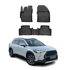 Fußmatten Gummimatten für Toyota Corolla Cross 2021-2026 Premium Schwarz TPE 3x