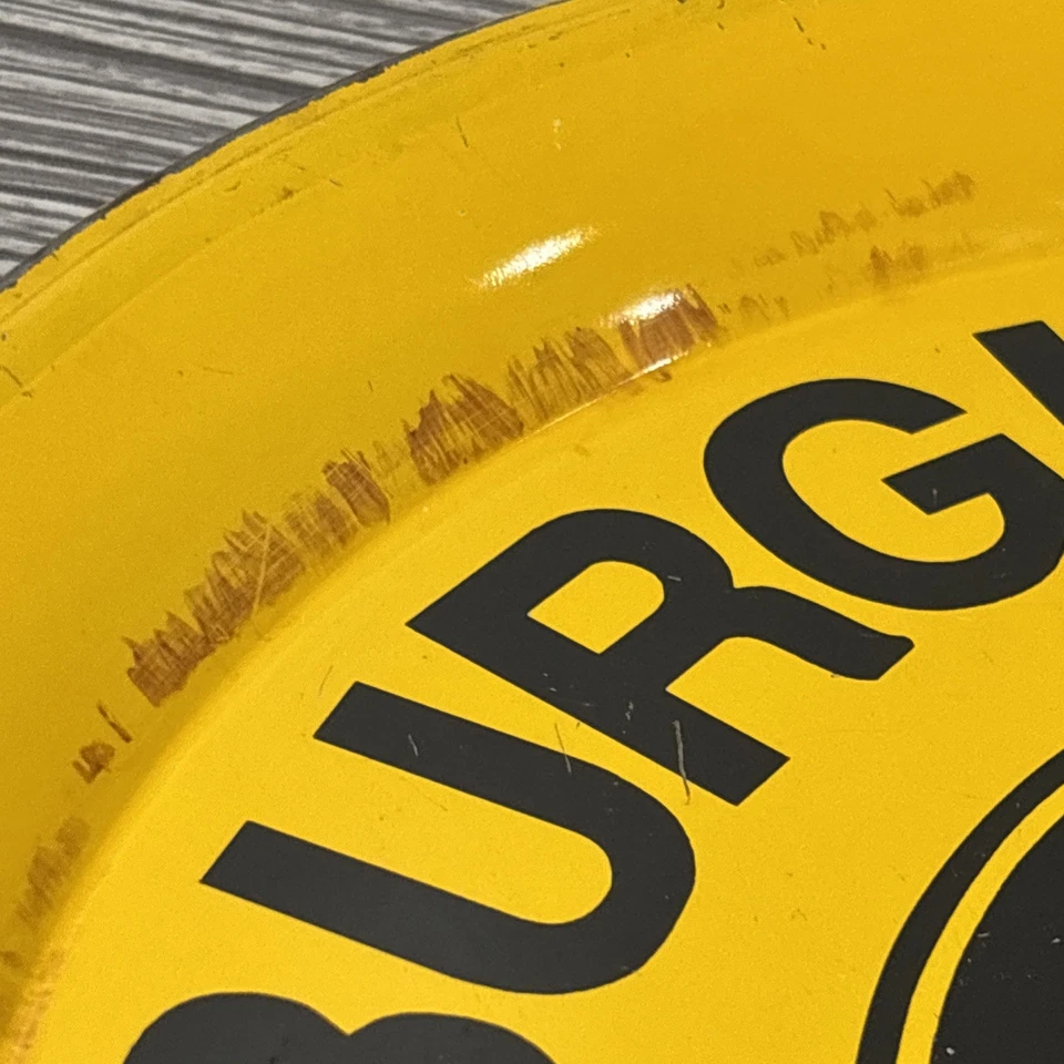 Bandeja de barra de metal para servir cerveza vintage Pittsburgh Steelers NFL 14" envejecida rara Foto 3 de 4