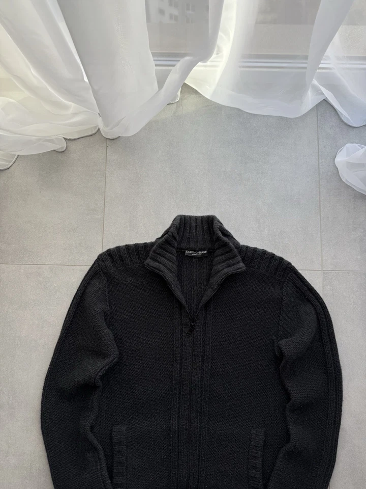 Luxury Vintage Dolce Gabbana Zip-Up Wool Sweater avantgarde size XL - Image 3 of 4