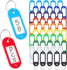 58 Pack Plastic Key Tags, Flexible Key Labels...