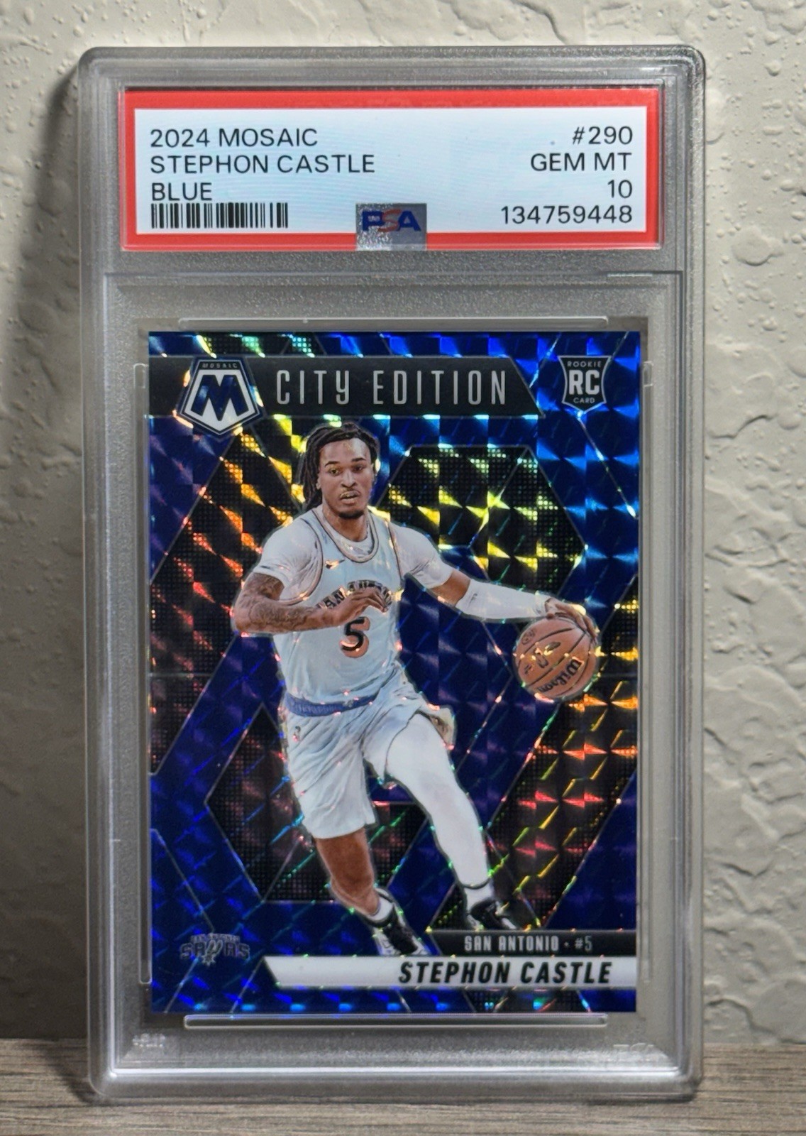 2024 PANINI MOSAIC BLUE #290 STEPHON CASTLE CITY EDITION RC 53/199 PSA 10