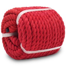 Red Cotton Rope 1/2 Inch x 100FT Twisted Craft Macrame Decor Garden Cord