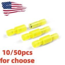50-10x Nylon Yellow Female Male Bullet Wire Crimp Connector Terminal 12-10AWG US