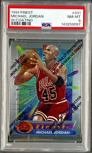 1994 Topps Finest #331 w/ Coating Michael Jordan PSA 8