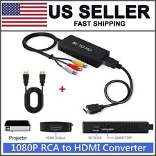 RCA to HDMI Converter, Analog Composite to HDMI Adapter Compatible VCR,DVD,VHS