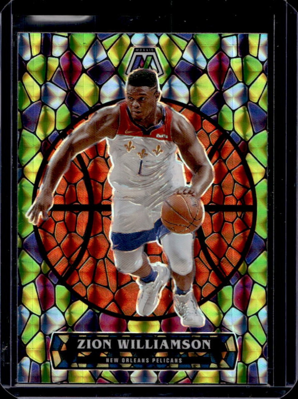 2020-21 Panini Mosaic Zion Williamson Stained Glass SP #10 Pelicans