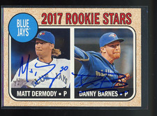 2017 Topps Heritage MATT DERMODY DANNY BARNEY Signed Card autograph auto