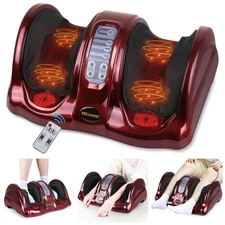 Shiatsu Foot Massager Red with Heat For Circulation & Pain Relief & Heat Therapy