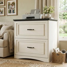 Farmhouse File Cabinet, 30" Lateral Filing Cabinet with 2 Drawers and Hanging...