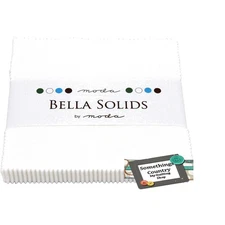 42pc Bella Solid White Quilting Squares - 5" x 5" 100% Cotton Fabric Pack
