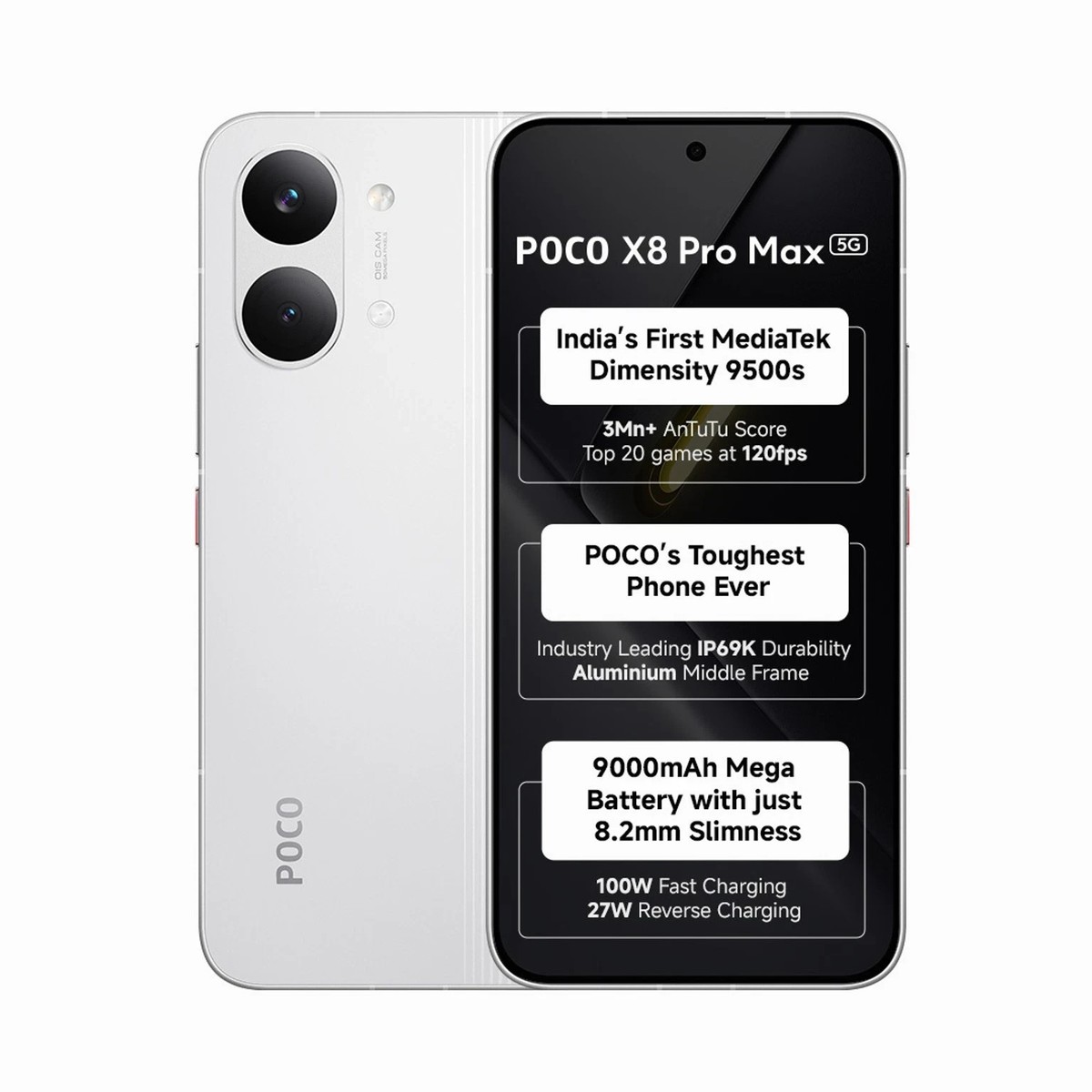 POCO X8 Pro Max (White, 512 GB 12GB RAM) 6.83