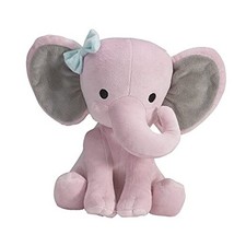 Bedtime Originals Twinkle Toes Pink Elephant Plush, Hazel, 1 Count Pack of 1 