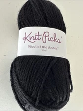 Knit Picks Wool Yarn Black Coal 1 Piece