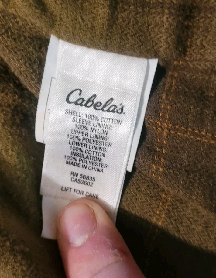 Cabelas Tan Hunting Jacket Lined Size Large Regular - Image 4 of 4