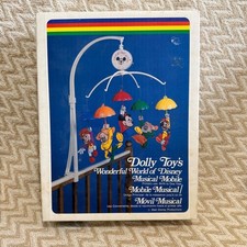 Vintage Disney Musical Baby Crib Mobile Dolly Toys No 617 Mickey Mouse 7 Dwarfs