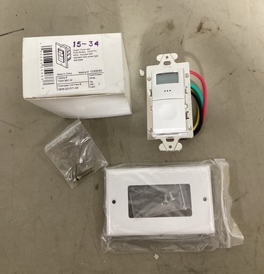 TSW-MV-W Digital Push Button Wall Timer Switch Greengate 120/277V White New