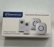  N5- Sado Tech Expandable Wireless Doorbell 2 Transmitters 2 Plug-in Receivers