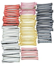 55 Pcs Various Perm Rods Natural Hair With Elastic Rubber Band Non Slip