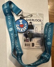 NEW Sherlock Lanyard: I Am Sherlock Teal with 2D Heart Sherlock Charm