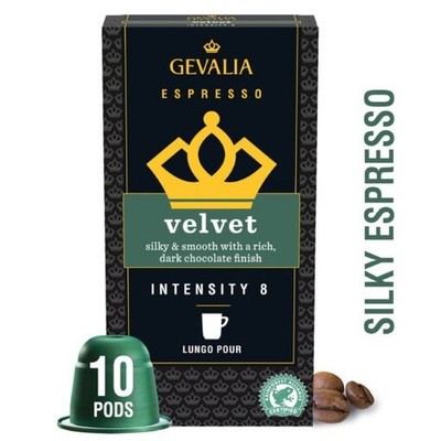 Gevalia Nespresso VELVET EspressoPods 10 Capsules Intensity8 Medium Roast 1.97oz