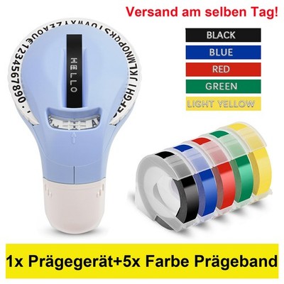 DYMO Omega Präge Beschriftungsgerät Schriftband 9mm 3D Embossing Label Maker