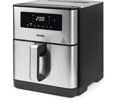 Image of Breville VDF131 Halo Air 9L digital air fryer featuring silver and black design.