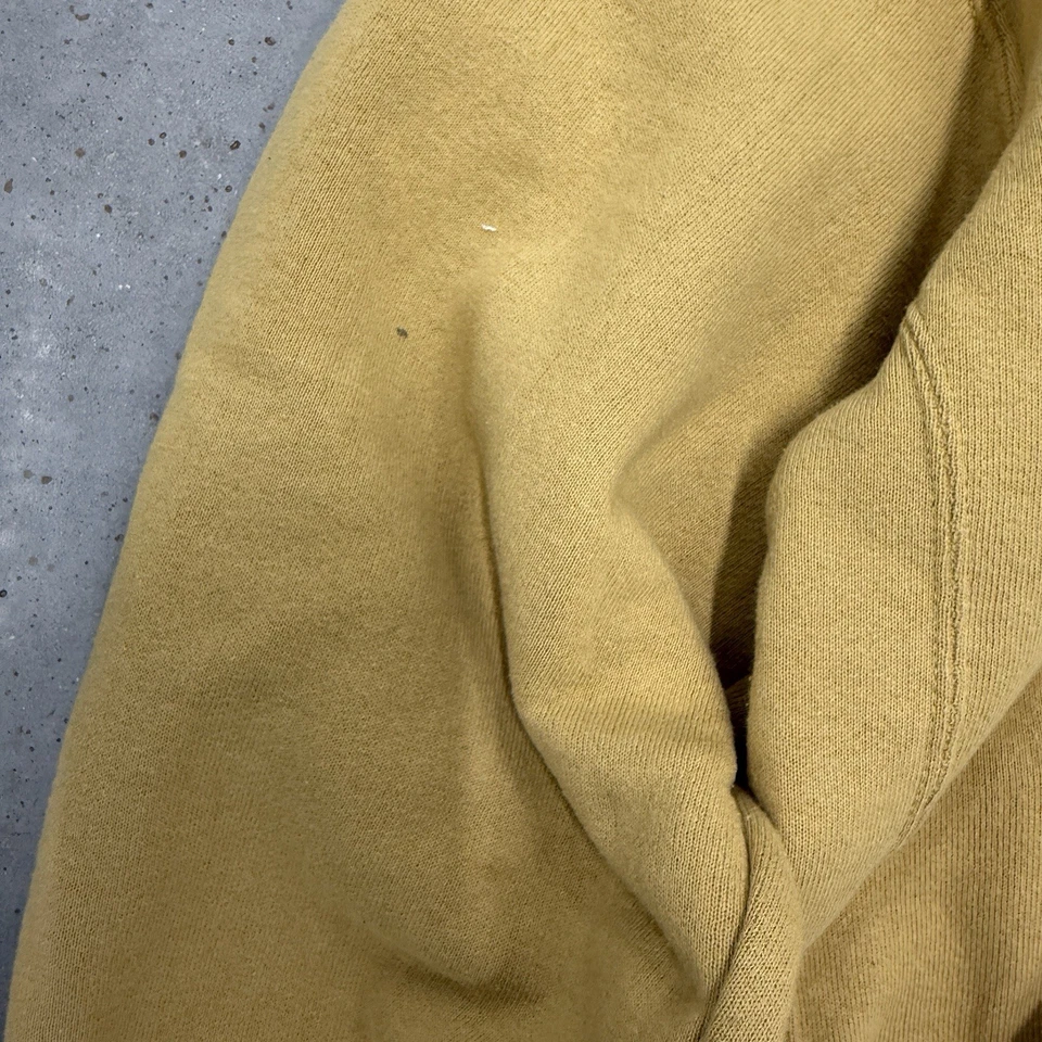 Sudadera con Capucha Deportiva Russell Años 90 De Colección Marrón Mostaza Pequeña Hecha en EE. UU. Foto 4 de 4
