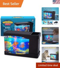 Artificial Fish Tank Virtual Ocean Toy in Motion Lamp - Mini Office Desk Aqua...