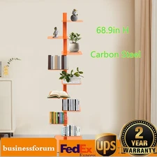 Rotating Spine Bookshelf Vertical Spine Book Tower 9-Tier Metal Book Organizer
