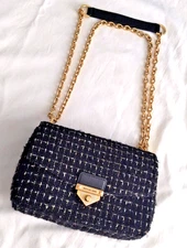 Michael Kors SoHo Large Black Tweed Shoulder Bag
