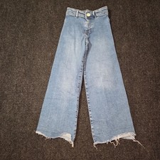Zara Girls Sz 9 Flare Wide Leg Pants Adjustable Waist