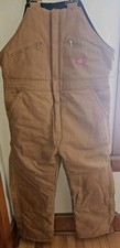 Vintage Dickies Quilted Overalls Mens Large Brown Insulated Duck Canvas Zip XL