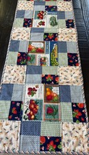 Handmade Reversible Quilted Table Runner Farmhouse 16" x48"