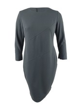 Calvin Klein Women's Diagonal-Seam Sheath Dress (16, Charcoal)
