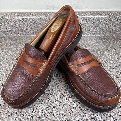 LL Bean 244478 Allagash Bison Handsewn Leather Penny Loafer 8.5D VGUC