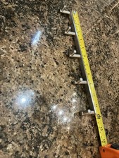 Wall Mount Towel Rail Rack with 5 Modern Hooks in Brushed Nickel NEW