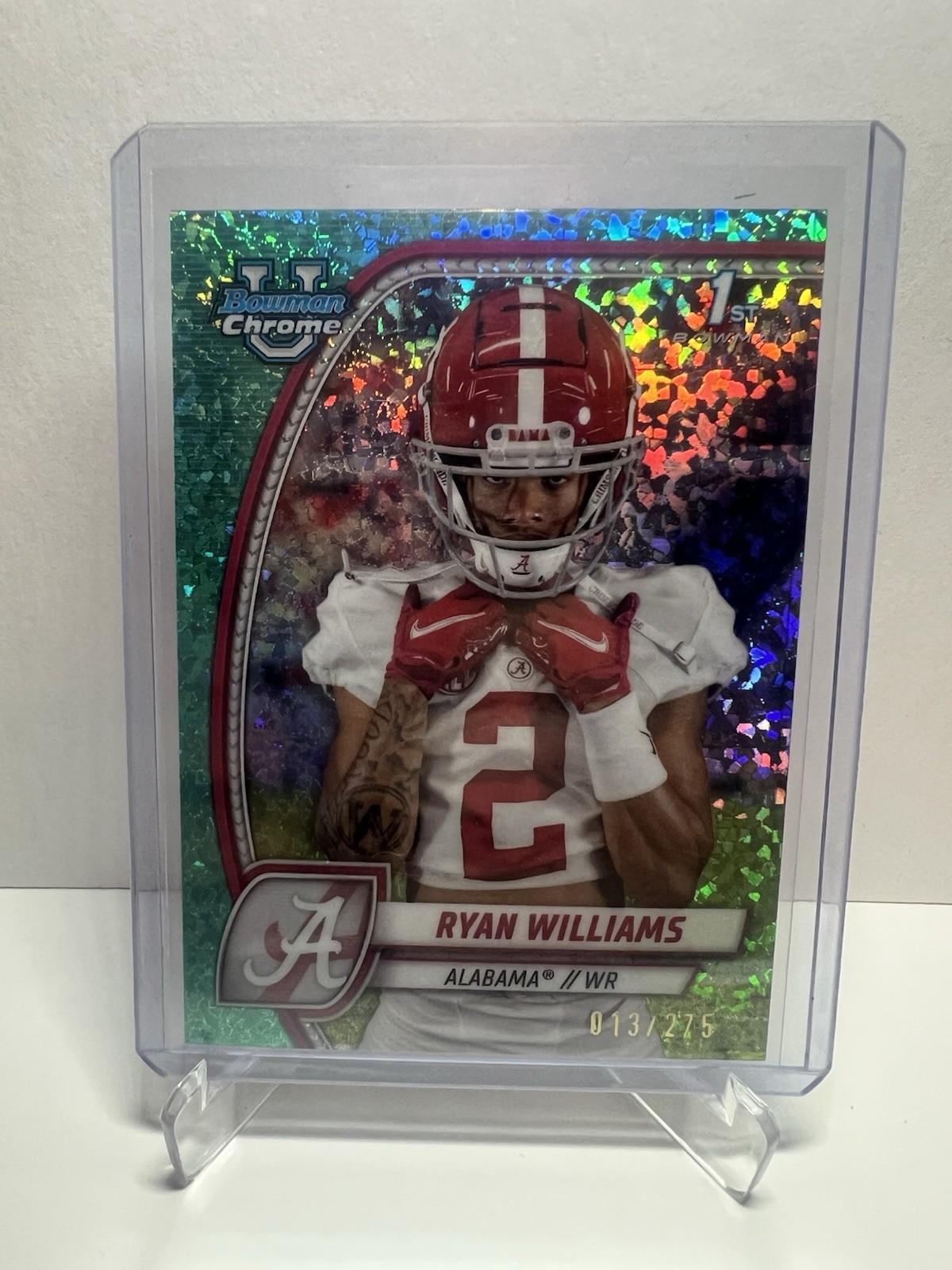 2024 Bowman University Chrome Ryan Williams Aqua Diamond /275 Alabama #53