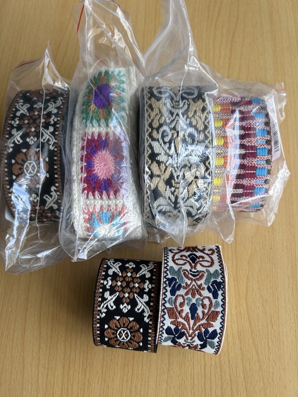 Webbing Strap 2” Lot Purse Handbag Making Straps Multi Colored Design Patterns