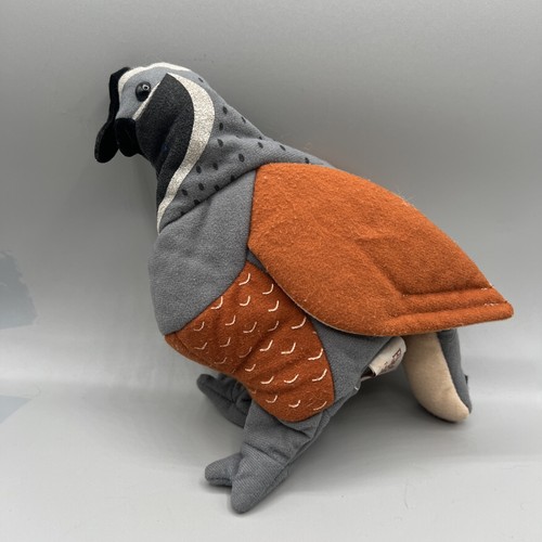 Folkmanis Folktails Furry Folk Grey Tan Quail Bird 10" Hand Puppet Plush (Ml437)