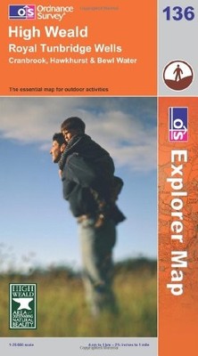 HIGH WEALD, ROYAL TUNBRIDGE WELLS (EXPLORER MAPS) 136 (OS By Ordnance Survey NEW