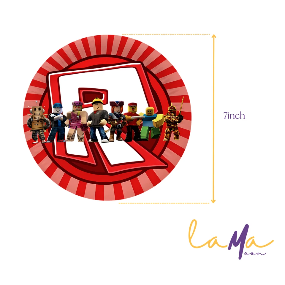 Building Game Party Plates 10pcs Set – Round Paper Plates for Kids Birthday - Image 2 of 2