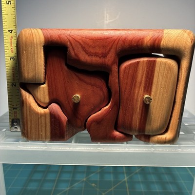 Texas Red Cedar Wood Bandsaw Jewelry Trinket Box Handmade Bill Clegg Two Drawer