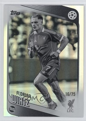2025 Topps UEFA Club Competitions Black & White Foil /75 Florian Wirtz #74 0t9q